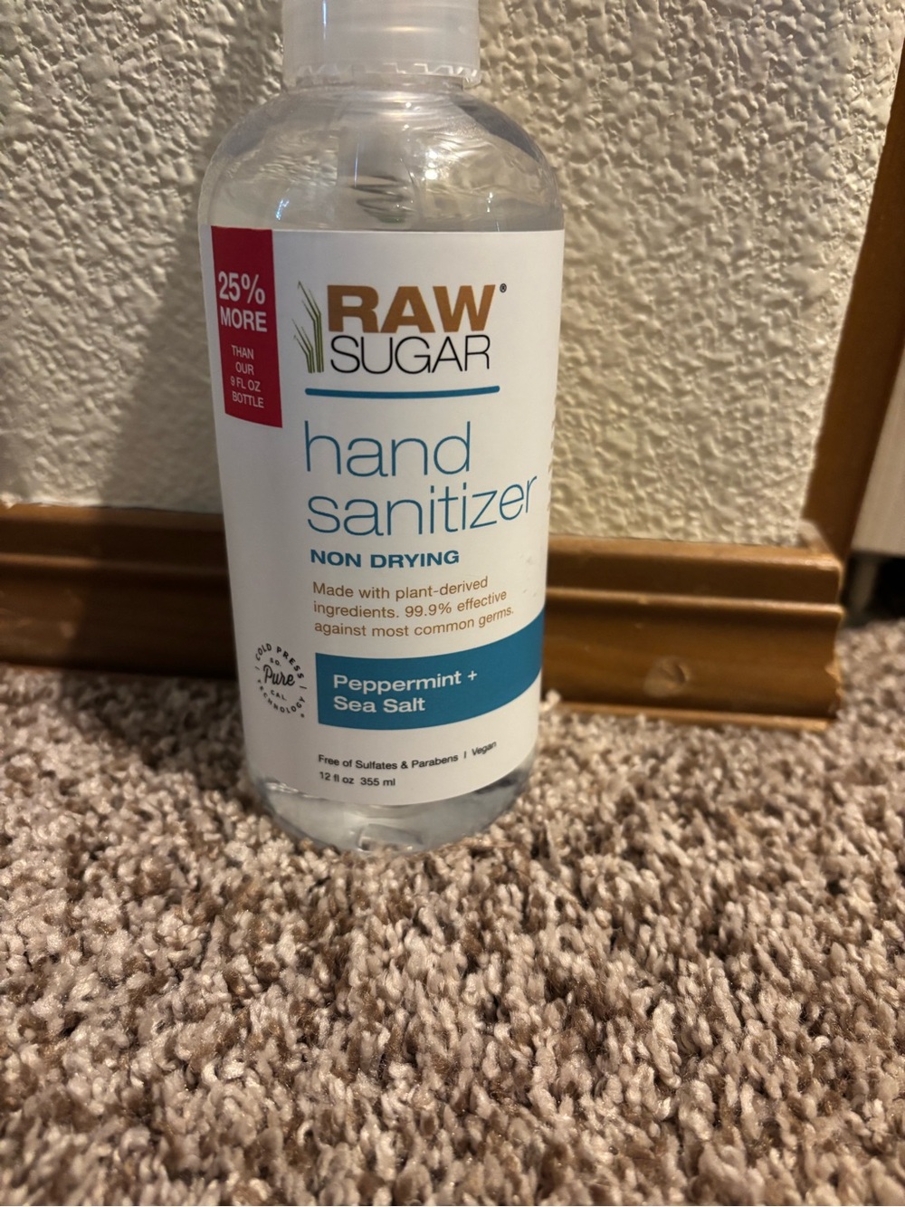 Raw Sugar Hand Sanitizer - Peppermint + Sea Salt (Bottle with pump)